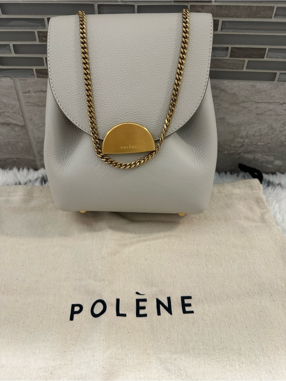 Polène Number One Mini Bag in Chalk